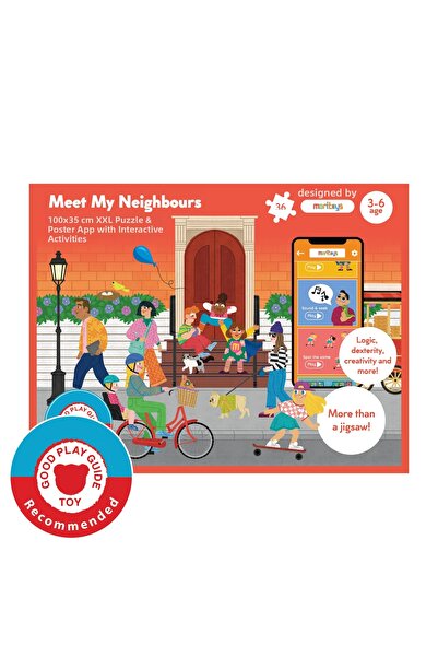 moritoys Meet My Neighbours: 36 Piece Xxl Giant Puzzle, Poster & Digital Acti...