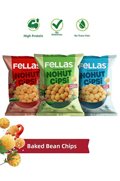 Fellas رقائق الحمص 3 في 1 - الخضروات الموسمية (50 جم) + الفلفل الحار (50 جم) ...