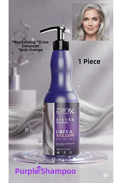 ÇEÇEN HOME شامبو أرجواني مضاد للتصبغ، مفتح ومنعش للشعر 500 مل