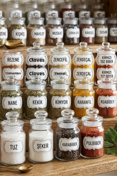 DNArt Jar Sticker Label - 54 Pieces - 2 Different Color Options