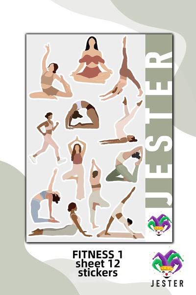 Jester ملصقات للياقة البدنية، ملصقات، دفتر يوميات، أجندة، مخطط، دفتر ملاحظات،...