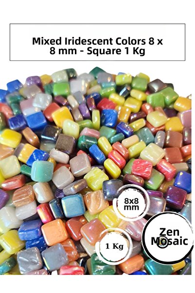 Zen Mozaik Mixed Color Glass Mosaic Tiles for Your Artistic Mosaic Works - 1 kg