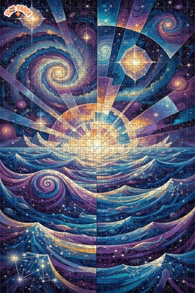 Esranın Dünyası لغز خشبي مكون من مزدوج الطبقات إطارًا بتصميم الرسومات الزيتية...