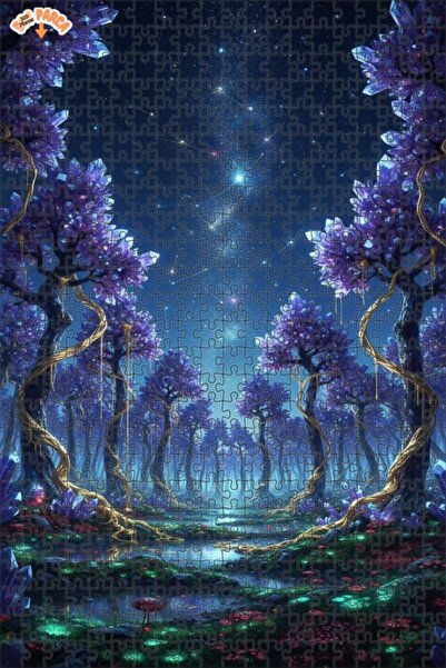 Esranın Dünyası لغز الغابة الكريستالية مزدوج الطبقات قطعة من الألغاز الخشبية ...