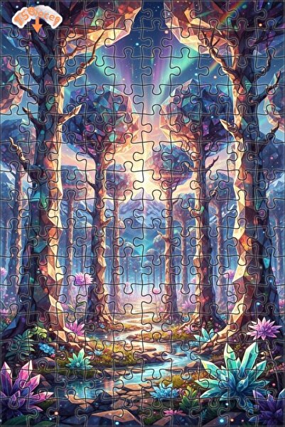 Esranın Dünyası لغز خشبي من كريستال فورست فوريال مزدوج الطبقات قطعة مقاس 20x30