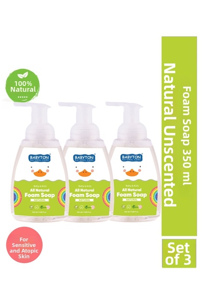 BABYTON Natural Unscented Foam Soap Set of 3 350 ml