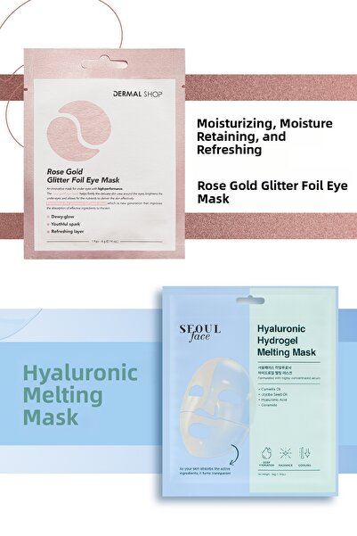 Dermal Transparent Melting Mask with Hyaluronic Acid 34 Gr and Rose Gold Unde...
