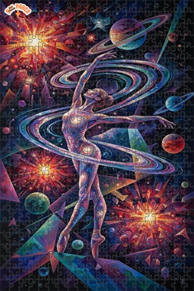 Esranın Dünyası لغز خشبي مكون من مزدوج الطبقات إطارًا بتصميم راقص الكون بألوا...