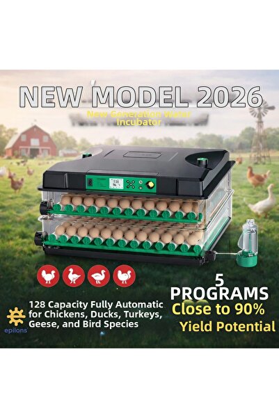 Tuncel Store حاضنة بيض أوتوماتيكية بالكامل طراز Fx-128 - من الجيل الجديد، ذات...