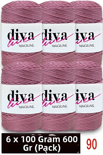 Diva İplik 1.5 mm - 600 Gr - Polyester Macrame Bag Rope (Pack of 6) 90 Dried ...