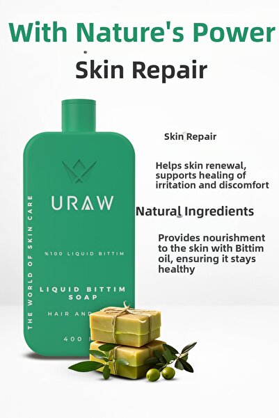 Uraw Liquid Bıttım Soap |   Scalp Purifying & Anti-Dandruff Shampoo 400 ml
