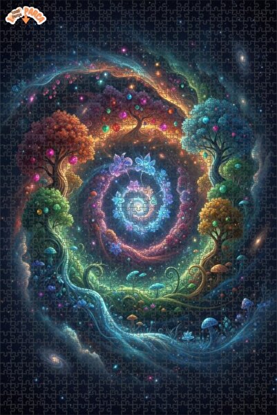 Esranın Dünyası لغز خشبي للأشجار الكونية المجرية مزدوج الطبقات قطعة مع إطار 7...