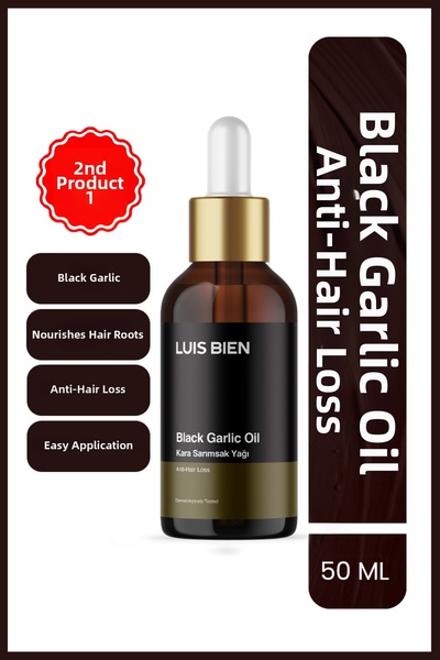 Luis Bien زيت الشعر بالثوم الأسود 50 مل - مضاد للتساقط، مغذي ومرمم