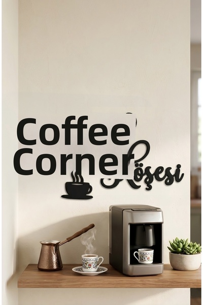 Işıl Concept Decor de perete pentru colțul cafelei, tablă adezivă din lemn pe...