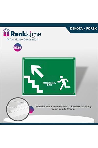 renklime Warning Sign - Emergency Exit Left