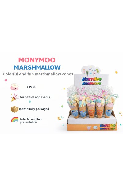 monymoo مذاق المارشميلو المخروطي 6 قطع