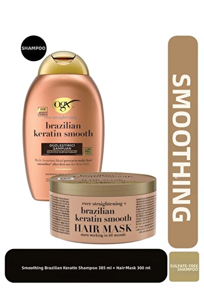 OGX Brazilian keratin smooth shampoo 385 ml + hair mask 300 ml