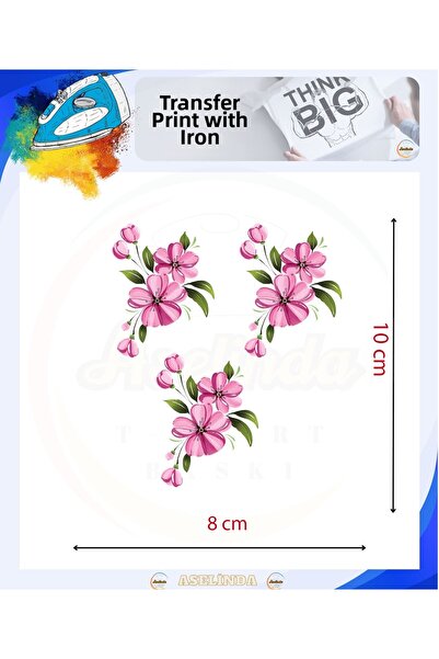 ASELİNDA Floral Pattern Iron-On Dtf Transfer Textile Printing Paper