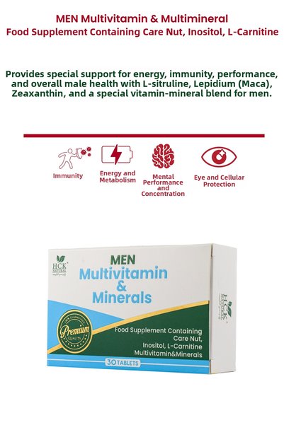 HCK NATURAL Men's Special Multivitamin & Multimineral 39 Tablets Food Supplement Blister