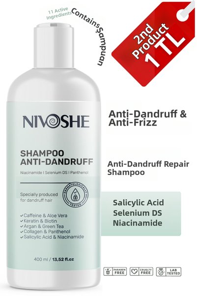 NIVOSHE 400 ml Anti Dandruff Redness Flaking Dandruff Prevention Care and Shampoo Salt-Free Shampoo