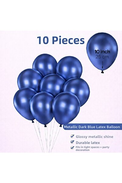 Laviyosa 10 Pcs Shiny Metallic Balloons 10 Inch Party Balloon Birthday Decora...