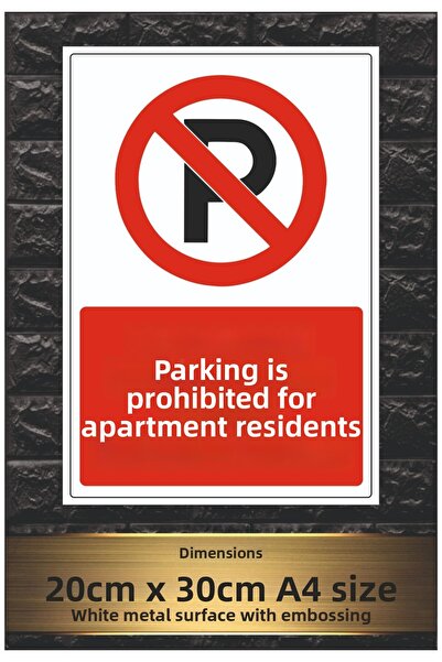 sıradışıhediyem White Metal Plate with Prohibited Parking