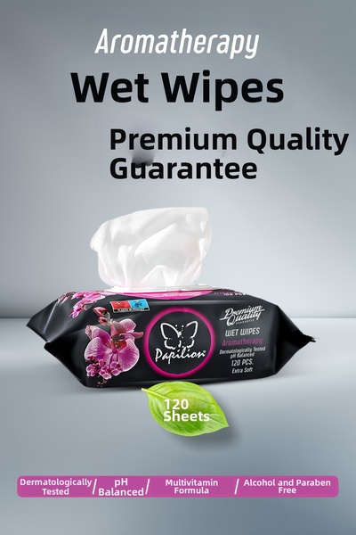 Papilion Aromatherapy Wet Wipes 120 Sheets Ph Balanced Alcohol-Free Paraben-F...