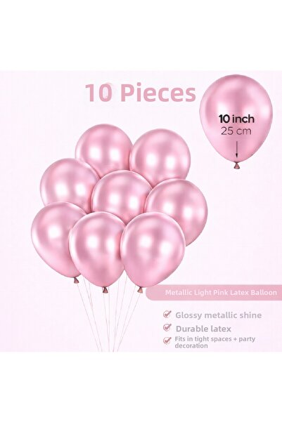 Laviyosa 10 Pcs Shiny Metallic Balloons 10 Inch Party Balloon Birthday Decora...