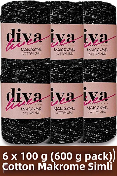 Diva İplik Diva Makrome Cotton Simli 2111G (Pachet de 6 bucăți)