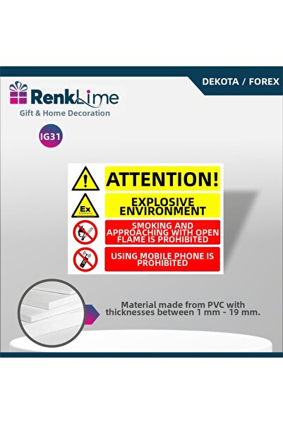 renklime Warning Sign - Caution Explosive Environment
