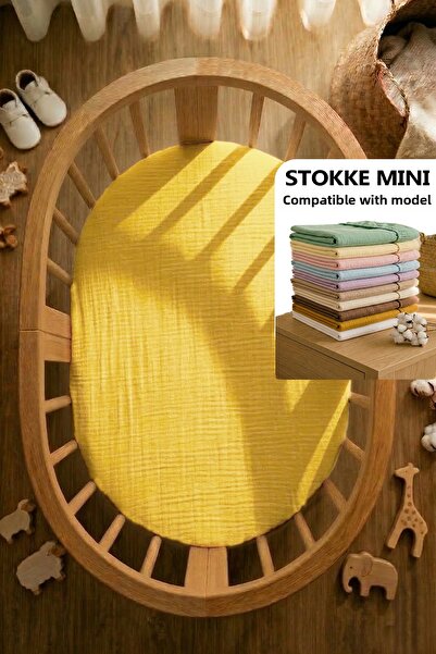 Soho Organics Stokke Mini Compatible Fitted Sheet - Muslin Stokke Bed Sheet -...