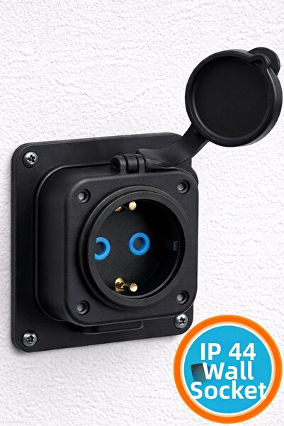 NZB Single Black Rubber Wall Socket 16A Durable Body Safe Electrical Socket I...
