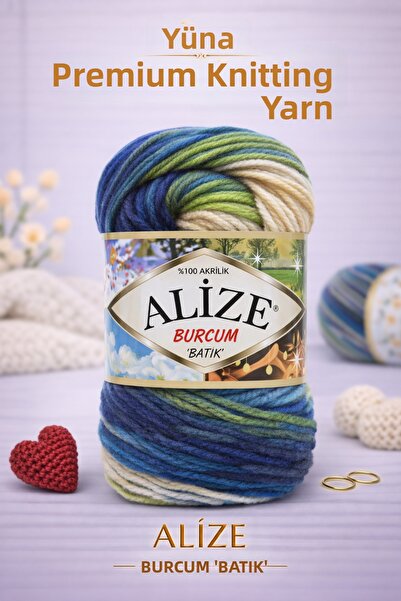 Alize Burcum Batik Knitting Yarn for Babies Scarf Beanie Ba Blanket Rgü Yarn ...