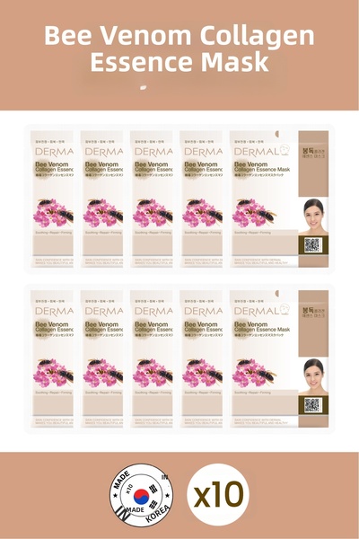 Dermal Pack of 10 Bee Venom Collagen Extract Disposable Skin Care Masks