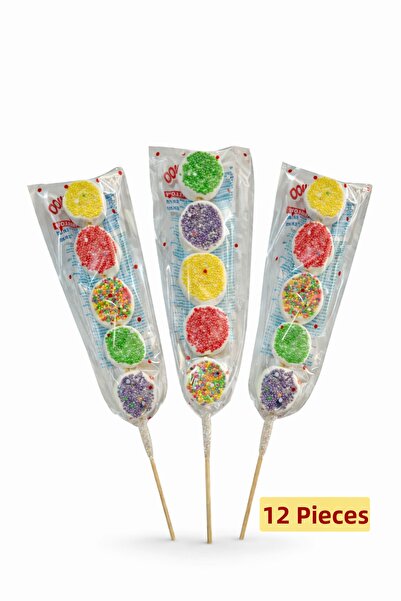 monymoo Crispy Marshmallow Skewers 12-Pack – Colorful Dragee Coated