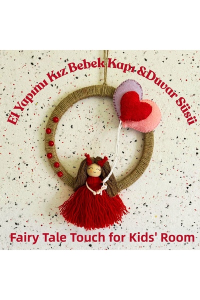 Crystal Coza Handmade Baby Girl Door Ornament, Felt Balloon Decoration for Ki...