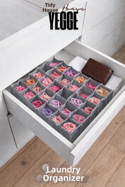 YEGGE 30-Compartment Honeycomb Organizer, Laundry and Sock Organizer, Shawl a...