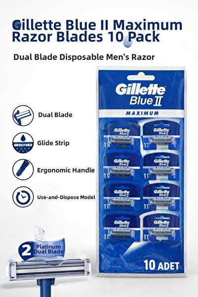ZEMİRA HOME شفرات حلاقة بلو 2 ماكسيموم، 10 قطع، شفرات حلاقة رجالية ذات شفرتين...