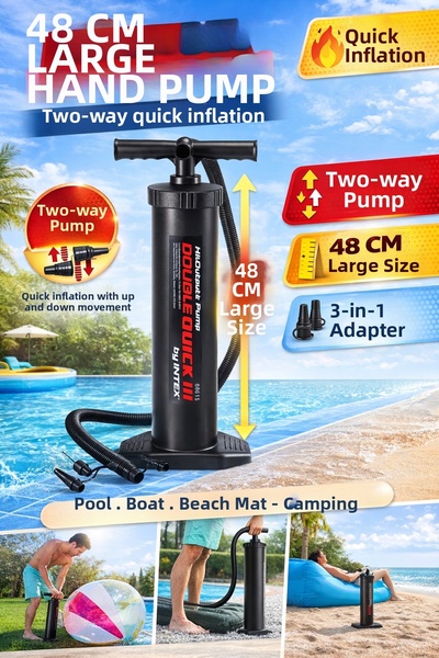 YILDIRIM OYUNCAK مضخة يدوية ثنائية الاتجاه مقاس 48 سم - مضخة نفخ سريعة لـ مبط...