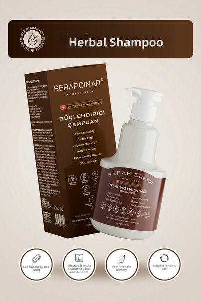 Serap Çınar Cosmetics شامبو عشبي معزز للقوة 450 مل