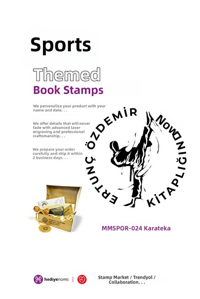 HEDİYENOMİ Mühürmarket > Karate Sports Book Seal - Ex-Libris - Book Stamp > M...