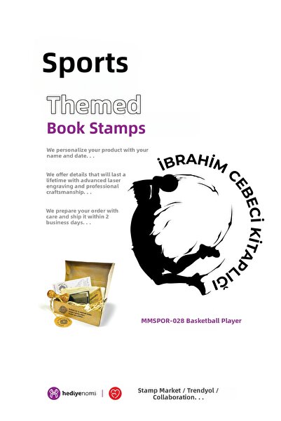 HEDİYENOMİ MühürMarket > ختم كتاب رياضة كرة السلة - ختم كتاب > MMSPOR-028
