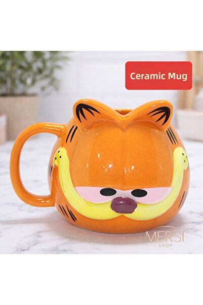 Mersi SHOP Garfield 3D Character Design Porcelain Mug Cup Decorative Cat Mug