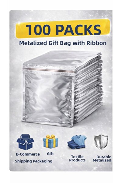 figanlar ambalaj 100 bucăți Pungă cadou metalizată 30x45 cm, dimensiune medie...