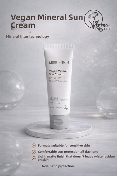 Holika Holika كريم الشمس المعدني Vegan Shield - عامل حماية من الشمس SPF 50+ P...