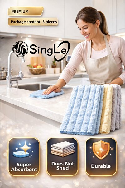 Single (3 Pieces) Premium Quality Puff Textured 30×30 cm General Cleaning Kit...