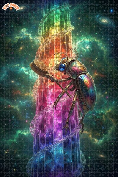 Esranın Dünyası لغز خشبي على شكل برج كريستالي ميكانيكي على شكل حشرة مزدوج الط...