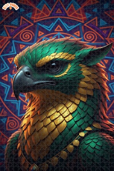 Esranın Dünyası Mysterious Eagle Art Oil Painting Lookalike Double-Layer Fram...