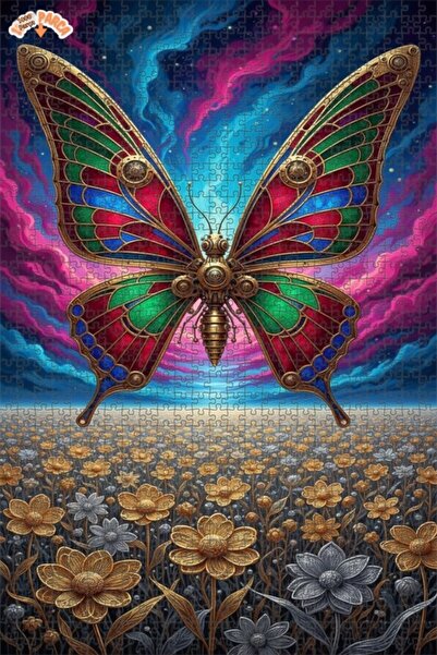 Esranın Dünyası Mysterious Butterfly Design Double-Layer Framed Wooden Puzzle...