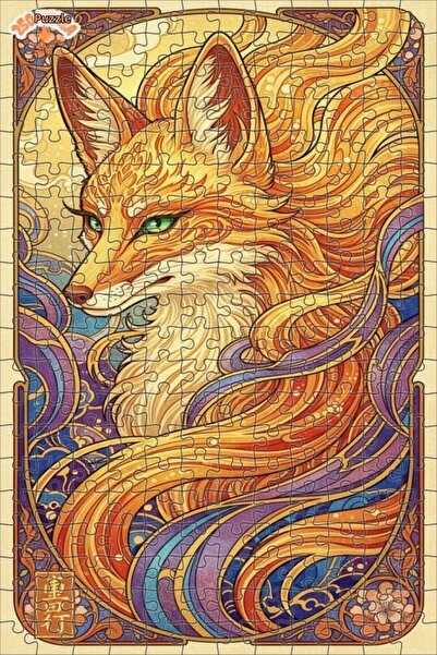 Esranın Dünyası Fairy Tale Fire Fox Oil Painting Lookalike Double-Layer Frame...